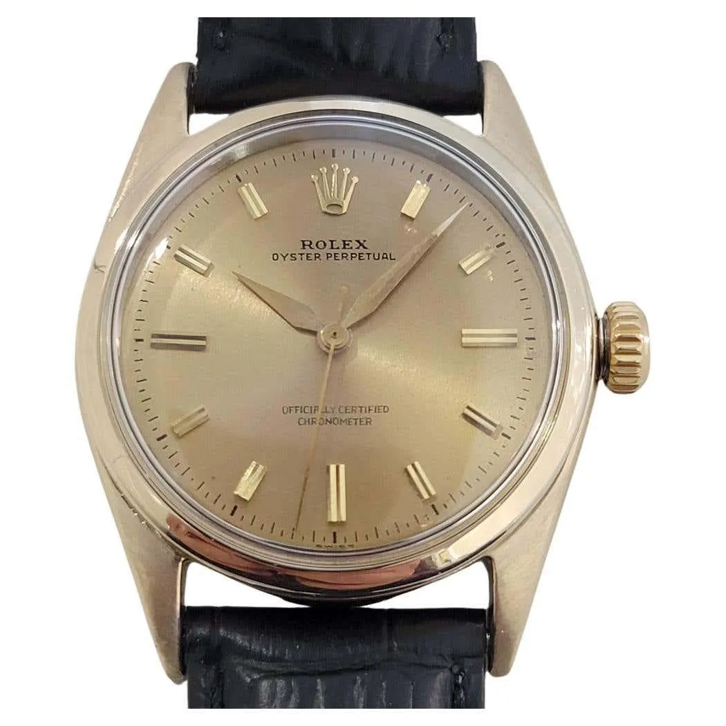 Mens Rolex Oyster Perpetual 6634 Golden Egg 34mm Automatic 1950s Swiss RA434B
