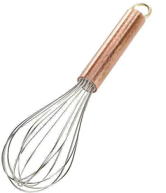 Stainless Steel Hammered Copper and Gold Whisk