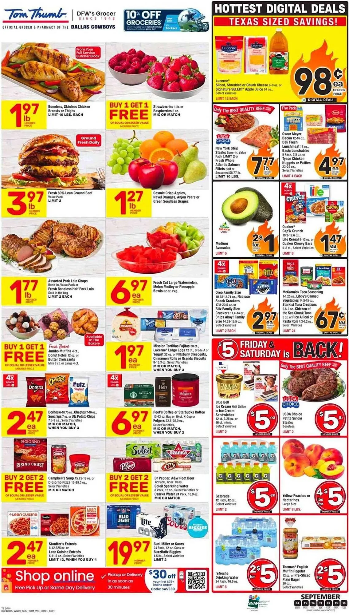 Weekly ad Tom Thumb weekly ad from September 24 to September 30 2025 - Page 1