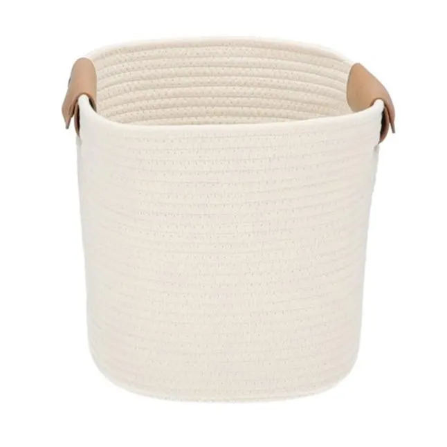 Origin 21 ( 11-in W x 11-in H x 12-in D ) Cream Polypropylene Basket