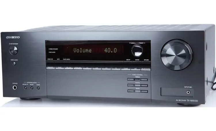 Onkyo TX-NR5100 7.2-channel home theater receiver with Dolby Atmos®, Wi-Fi®, Bluetooth®, Apple AirPlay® 2, and Amazon Alexa compatibility