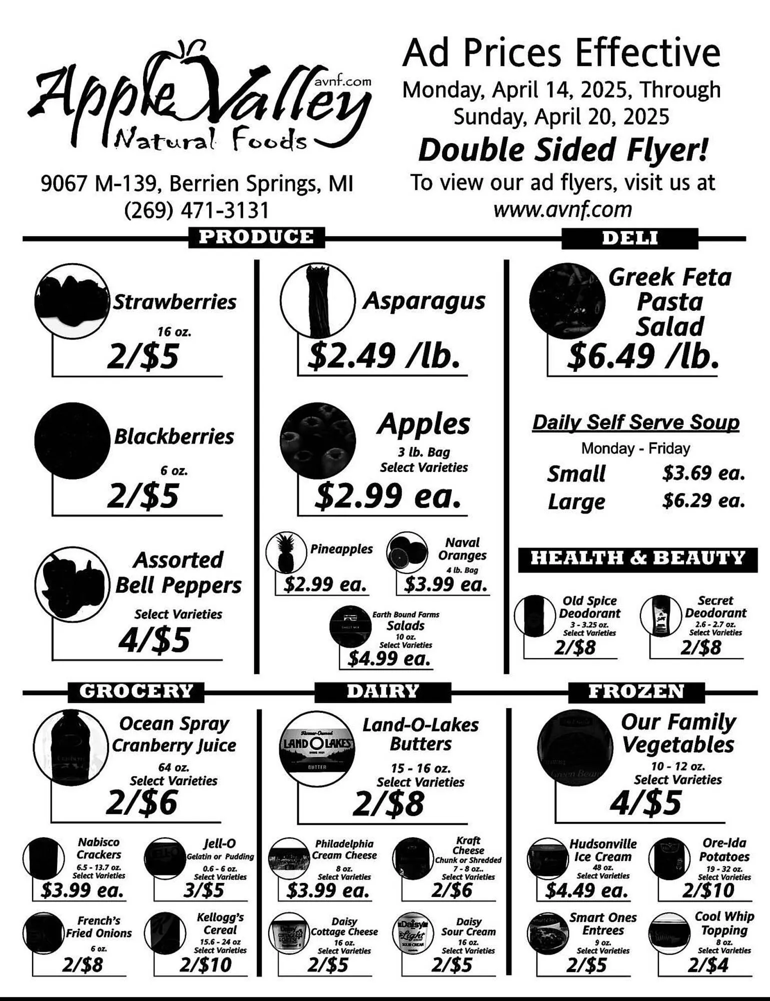 Weekly ad Apple Valley Natural Foods Weekly Ad from April 14 to April 20 2025 - Page 1