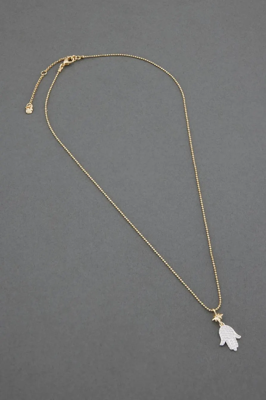 14k gold plated hamsa pendant necklace