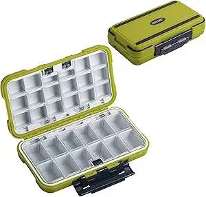 Goture Upgrade Small Tackle Box, Waterproof Fishing Lure Boxes, Fishing Bait Storage Lure Case Bait Plastic Containers Green