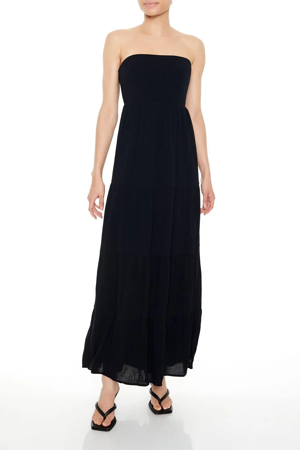 Strapless Tie-Back Maxi Dress