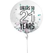 Finally 21 Birthday Confetti Balloon, 24in