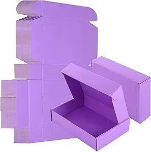 25 Pack Small Shipping Boxes Purple Corrugated Cardboard Box 9x6x2 inches,Corrugated Box for Packaging Small Business,Mailing Packing Literature Mailer,Shipping Gift Boxes