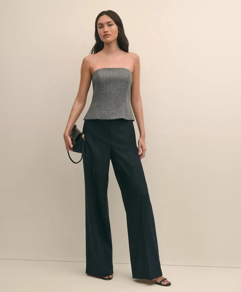 Wool-Blend Herringbone Bustier
