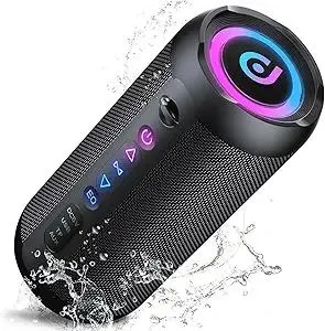 Portable Bluetooth Speaker, Bluetooth 5.4 Speaker, 30W Dual Speaker, Deep Bass, 30H Playtime, 3 EQ Mode, Colorful RGB Lights, IPX7 Waterproof, TWS pairing for Outdoor/Home/Party/Travel, Gift Ideas