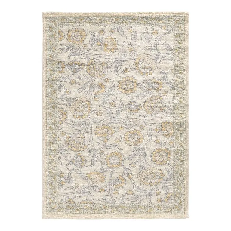 Elsa Floral Washable Area Rug