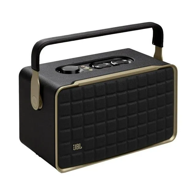 JBL Authentics 300 - Portable smart home speaker with Wi-Fi, Bluetooth and voice assistants with retro design. - Black