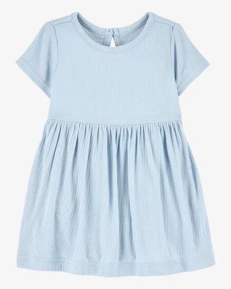 Baby Solid PurelySoft Bodysuit Dress -Blue