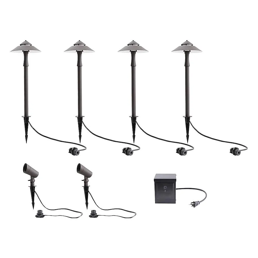 Harbor Breeze 8 -Pack 60 -Lumens 3.5 -Watt Bronze Line voltage Plug-in LED Outdoor Path Light Kit ( 3000-K )