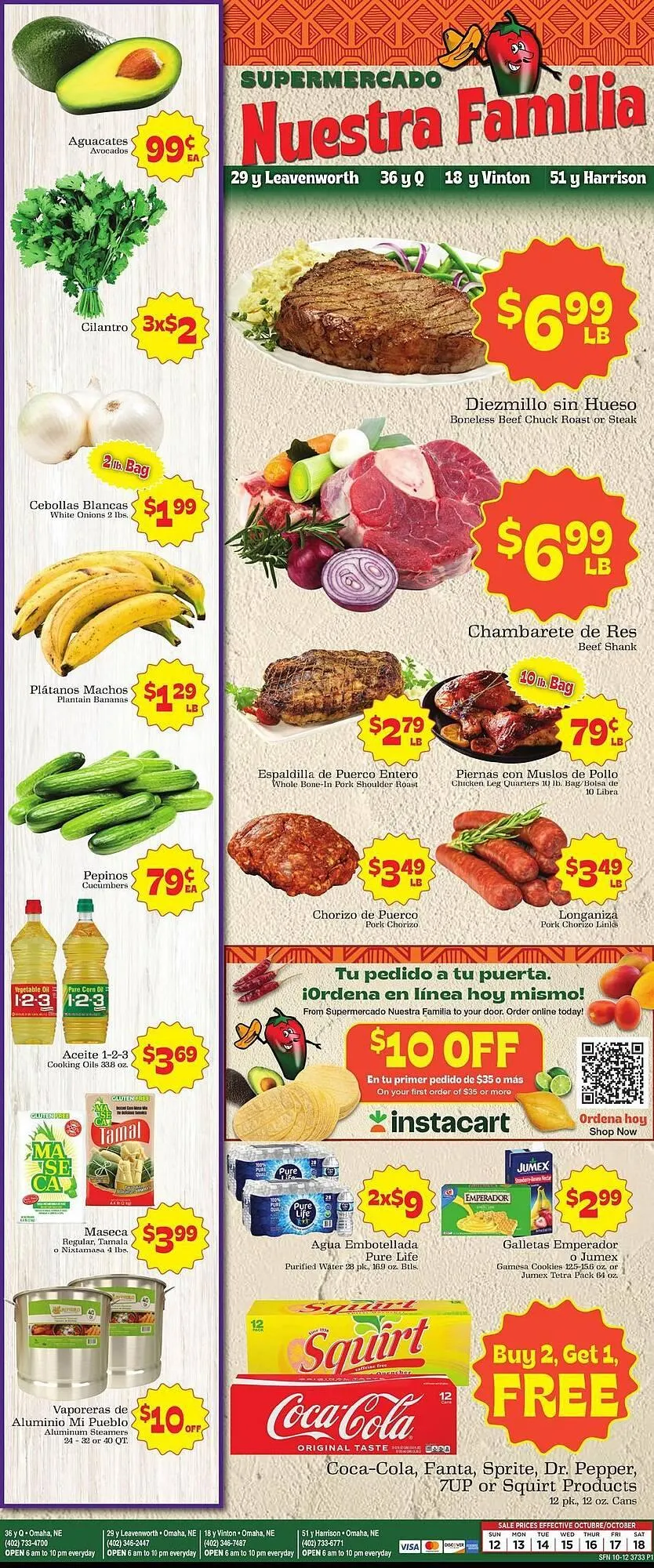 Weekly ad Supermercado Nuestra Familia weekly ad from October 12 to October 18 2025 - Page 1
