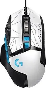 Logitech G502 Hero K/DA High Performance Wired Gaming Mouse, Hero 25K, LIGHTSYNC RGB, Adjustable Weights, 11 Programmable Buttons, On-Board Memory, Official League of Legends Gaming Gear - White