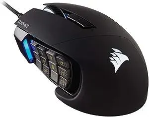 Corsair Scimitar RGB Elite Wired MOBA/MMO Gaming Mouse – 18,000 DPI – 17 Programmable Buttons – iCUE Compatible – PC, Mac, PS5, PS4, Xbox – Black
