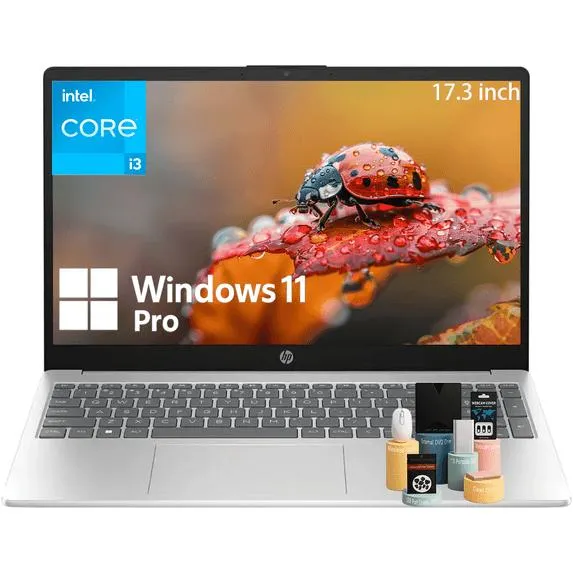 HP Premium 17 Flagship Laptop, 17.3” HD+ Anti-Glare Display, Intel i3-N305 , 16GB RAM, 512GB PCIe SSD, Wi-Fi 6, HDMI, Webcam, Windows 11 Pro, Silver