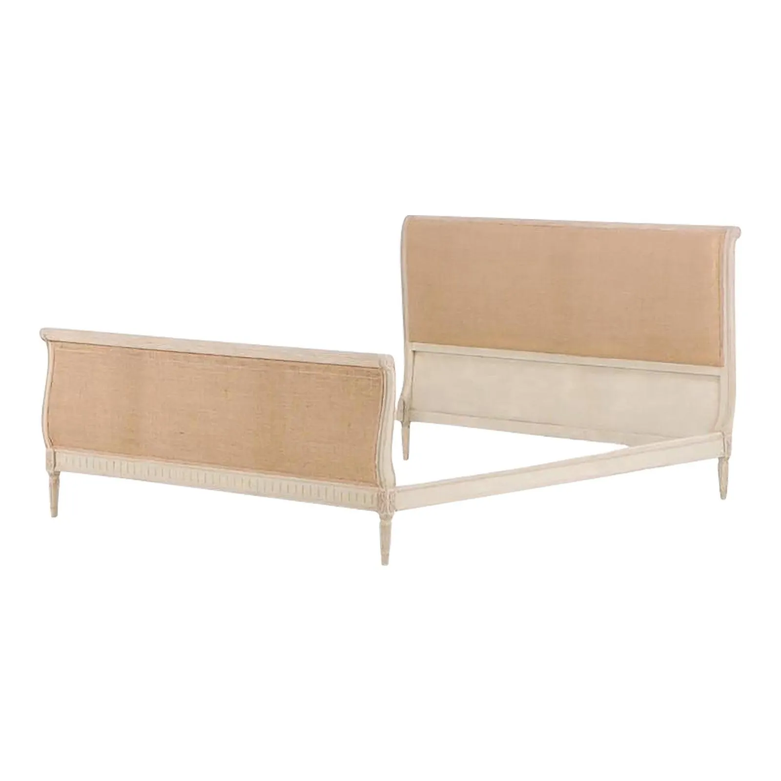 French Louis XVI Style Painted Queen Bed C 1930.