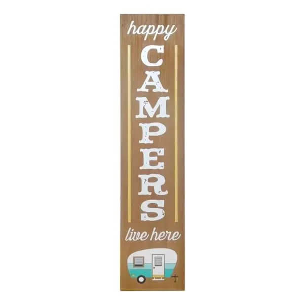 Happy Camper Outdoor Porch Leaner Sign