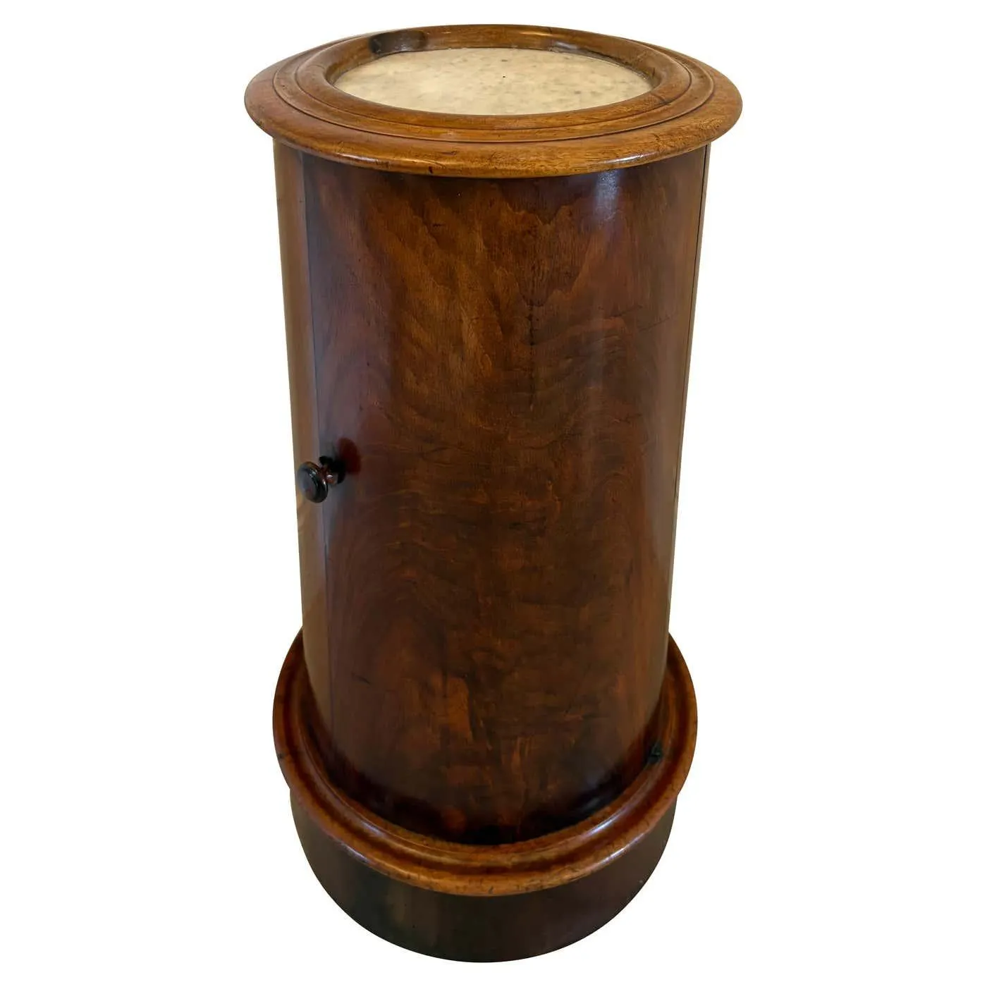 Antique Victorian Quality Round Figured Mahogany Pedestal Cupboard