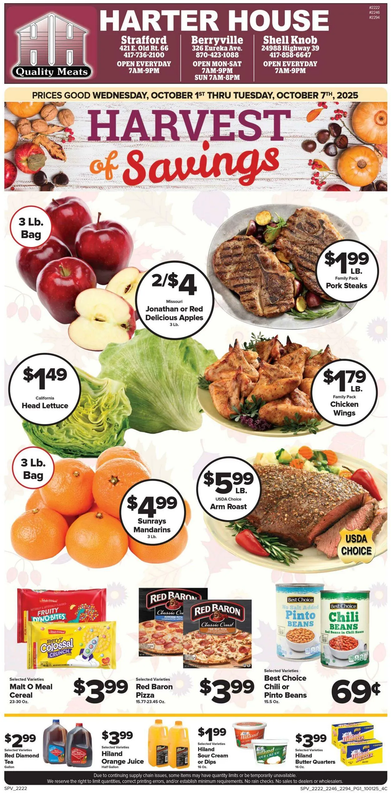 Weekly ad Harter House - Strafford from October 1 to October 7 2025 - Page 1
