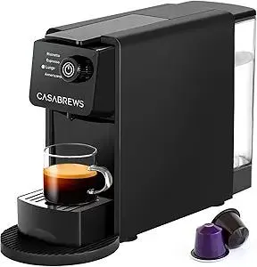 CASABREWS CM7036E Espresso Machine for Nespresso Original Pods, 20 Bar Compact Capsule Coffee Machine with 21 oz Removable Water Tank and 4 Brewing Modes, Mini Espresso Maker for Home or Office, Black