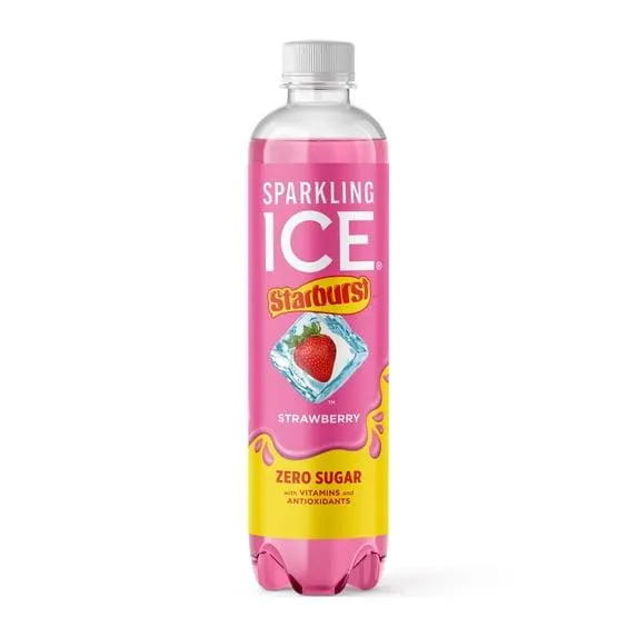 Sparkling Ice Starburst Strawberry Flavored Sparkling Water 17 fl oz Plastic Bottle