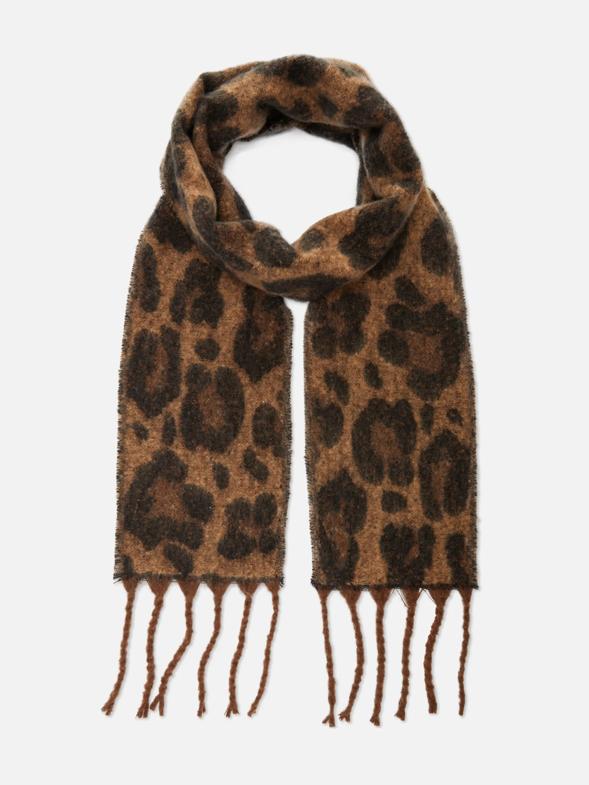 Leopard Brushed Skinny Scarf