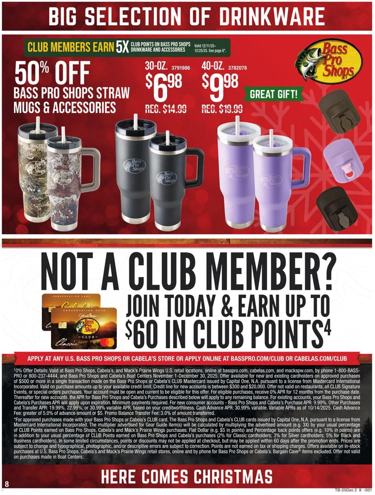 Weekly promotion Bass Pro Current weekly ad spanning from December 11 to December 25 2025 - Page 8 for Catalogue 365