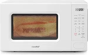 COMFEE CMO-C20M1WH Retro Microwave with 11 power levels, Fast Multi-stage Cooking, Turntable Reset Function Kitchen Timer, Speedy Cooking， Weight/Time Defrost, Memory function, Children Lock, 700W