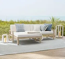 Indio Eucalyptus 2-Piece Loveseat Chaise Outdoor Sectional (95")