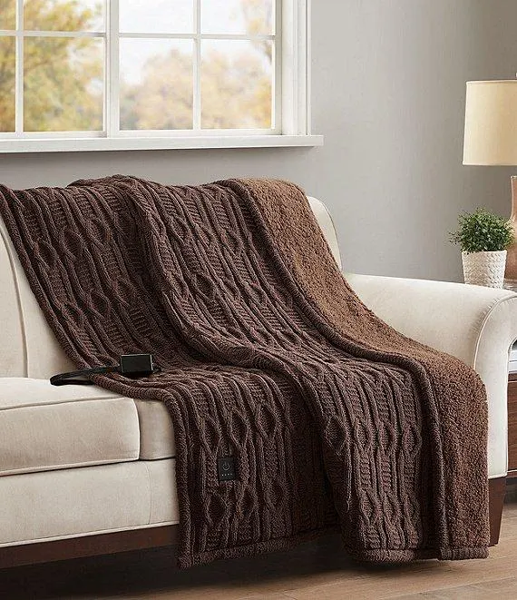 Cable Knit Electric Heated Throw Blanket