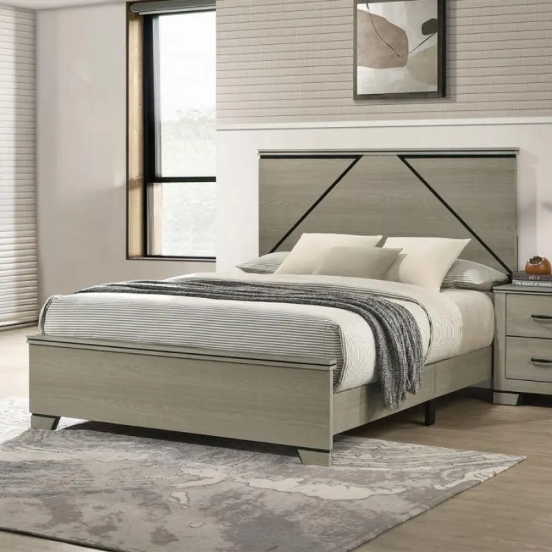 63" Joanna Queen Bed with LED by Acme Furniture - Gray