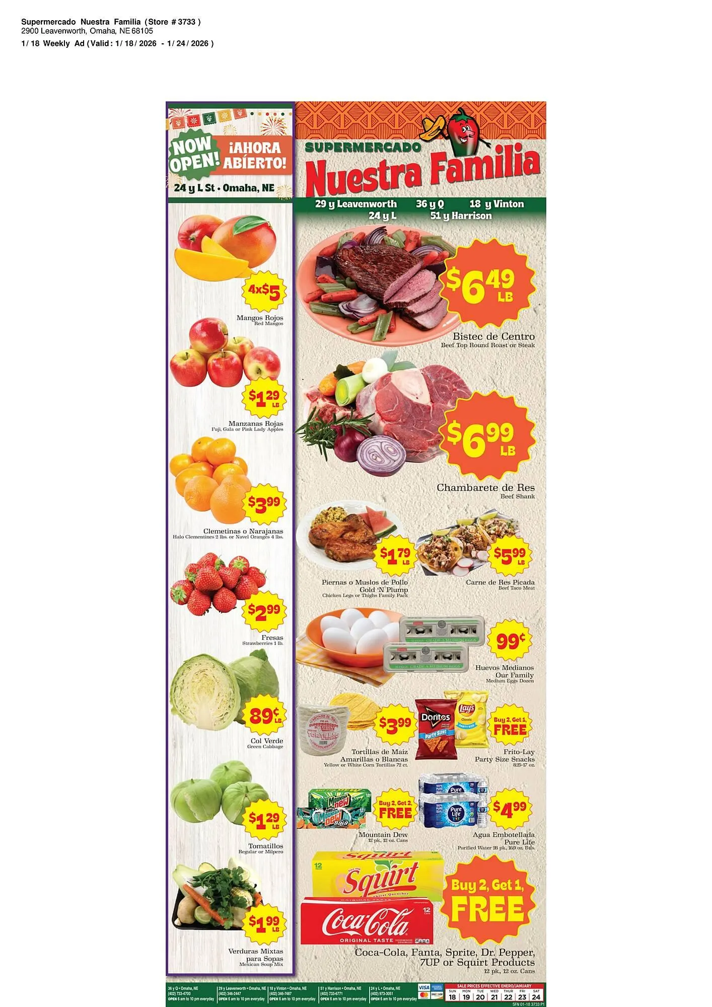 Catálogo de Supermercado Nuestra Familia weekly ad 18 de enero al 24 de enero 2027 - Página 1