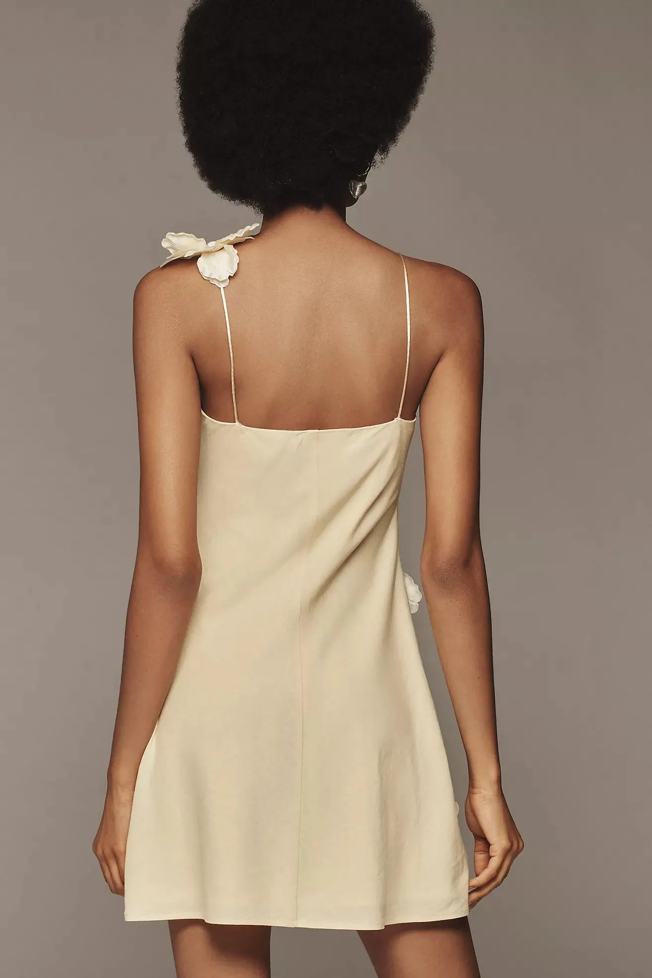 Hutch 3D Floral Appliqué Linen Blend Dress