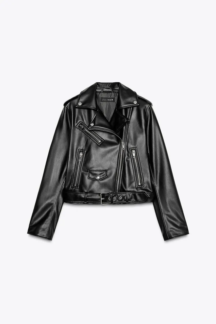 FAUX LEATHER BIKER JACKET