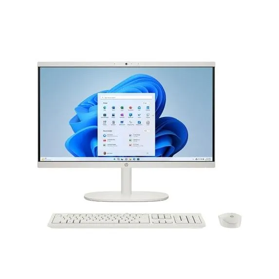 HP 21.45 inch All-in-One Desktop PC FHD Pentium 8GB 128 SSD Windows 11 Home in S Mode Cashmere White