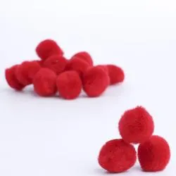 1/2" Red Craft Pom Poms (Package of 16 pieces)