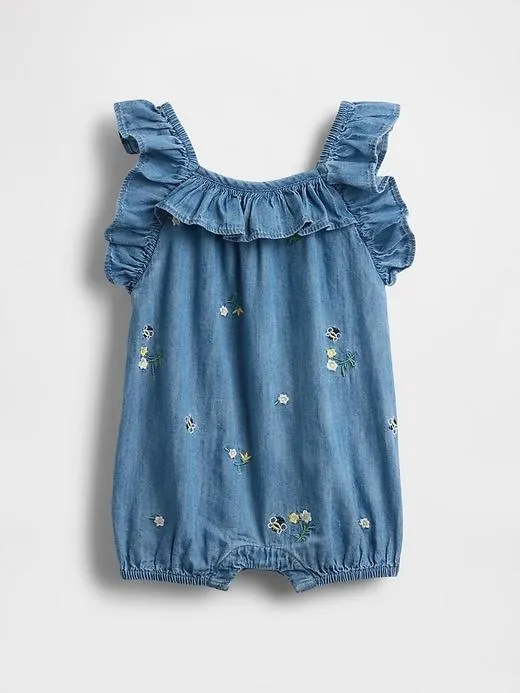 Baby Denim Ruffle Shorty One-Piece