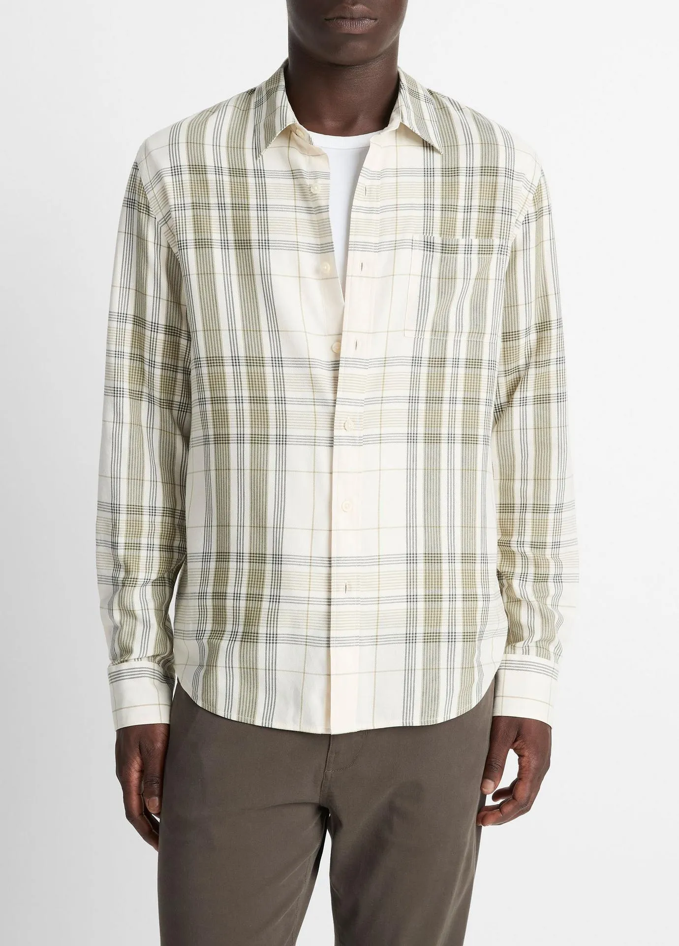 Dunluce Plaid Cotton-Blend Button-Front Shirt