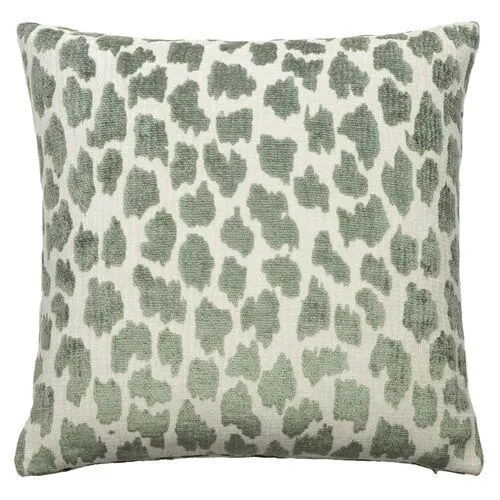 Charlotte 22x22 Chenille Animal Pillow, Sage/Cream