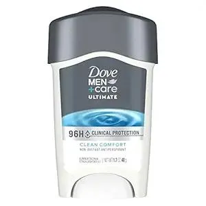 DOVE MEN + CARE Clinical Protection Antiperspirant Clean Comfort Stick for Men 96-Hour Sweat and Odor Protection Clinical Strength Antiperspirant with 1/4 Moisturizing Cream 1.7 oz