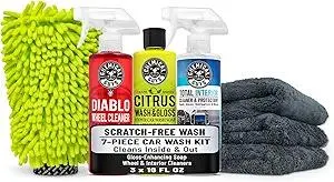 Chemical Guys HOL357 Clean & Shine Car Wash Starter Kit - Safe for Cars, Trucks, Motorcycles, SUVs, Jeeps, RVs & More (7 Piece Set, Including 3 16 oz. Car Detailing Chemicals)