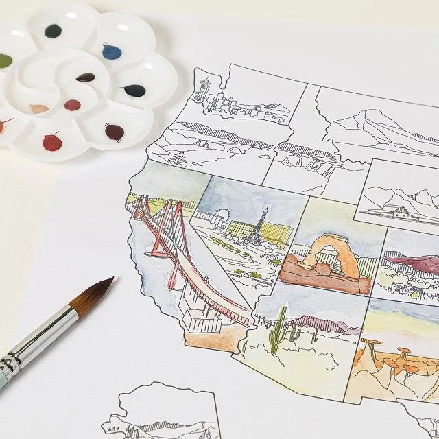 Track Your Travels DIY Watercolor Map