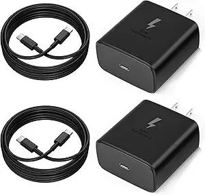 2025 New 45W Super Fast Charger USB C- Type C Fast Charging Android Phone Charger Compatible with Samsung Galaxy S25 Ultra/S25/S25+/S24/S24+/S24Ultra/S23+/S23 Ultra/S22 Ultra Tab,6ft C Cable