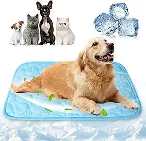 Dog Cooling Mat, 2025 Upgraded Cooling Mat for Dogs, Washable Pet Coolings Pad for Summer, Non-Slip Portable Cool Mats for Indoor & Outdoor Use (Dark Blue, M: 24.4 * 19.6in)
