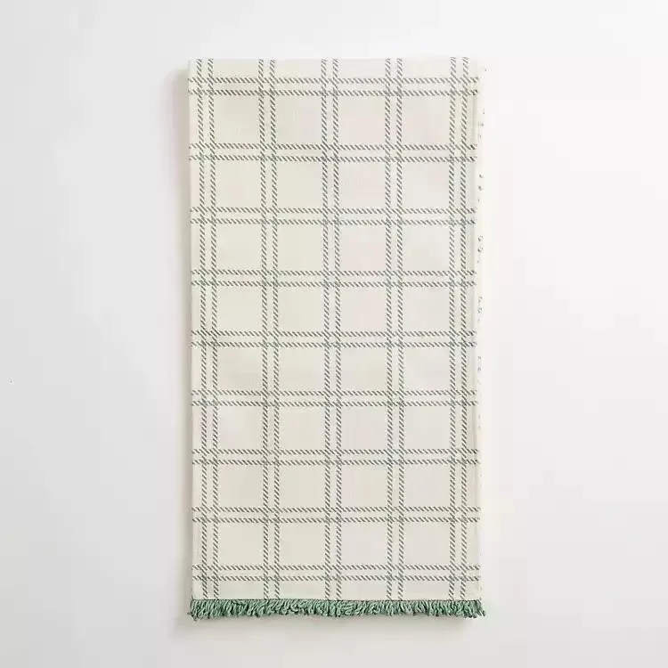 Sage Plaid Table Runner, 90 in.