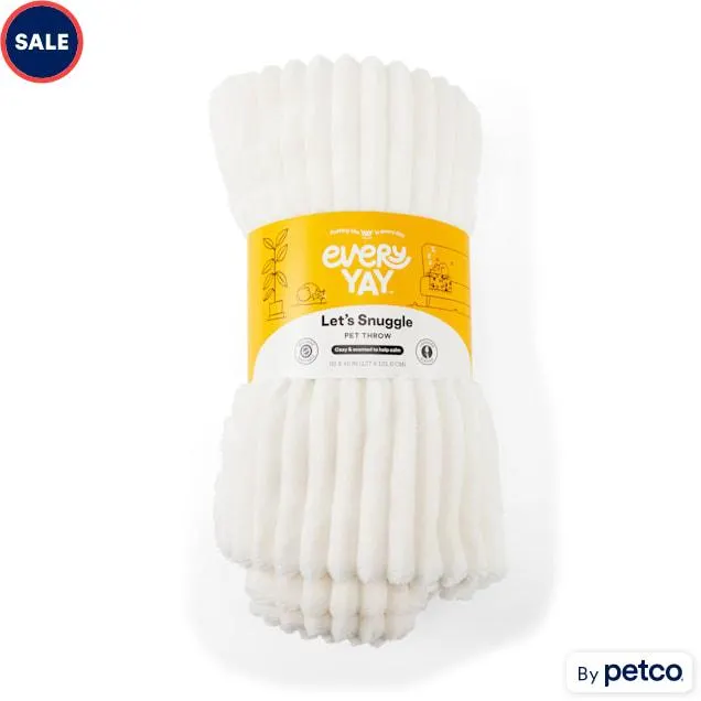 EveryYay Let's Snuggle Pet Throw, 40" L X 50" W, Cream