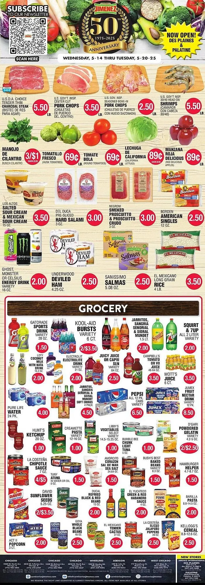 Weekly ad Carnicerias Jimenez Weekly Ad from May 14 to May 20 2025 - Page 1