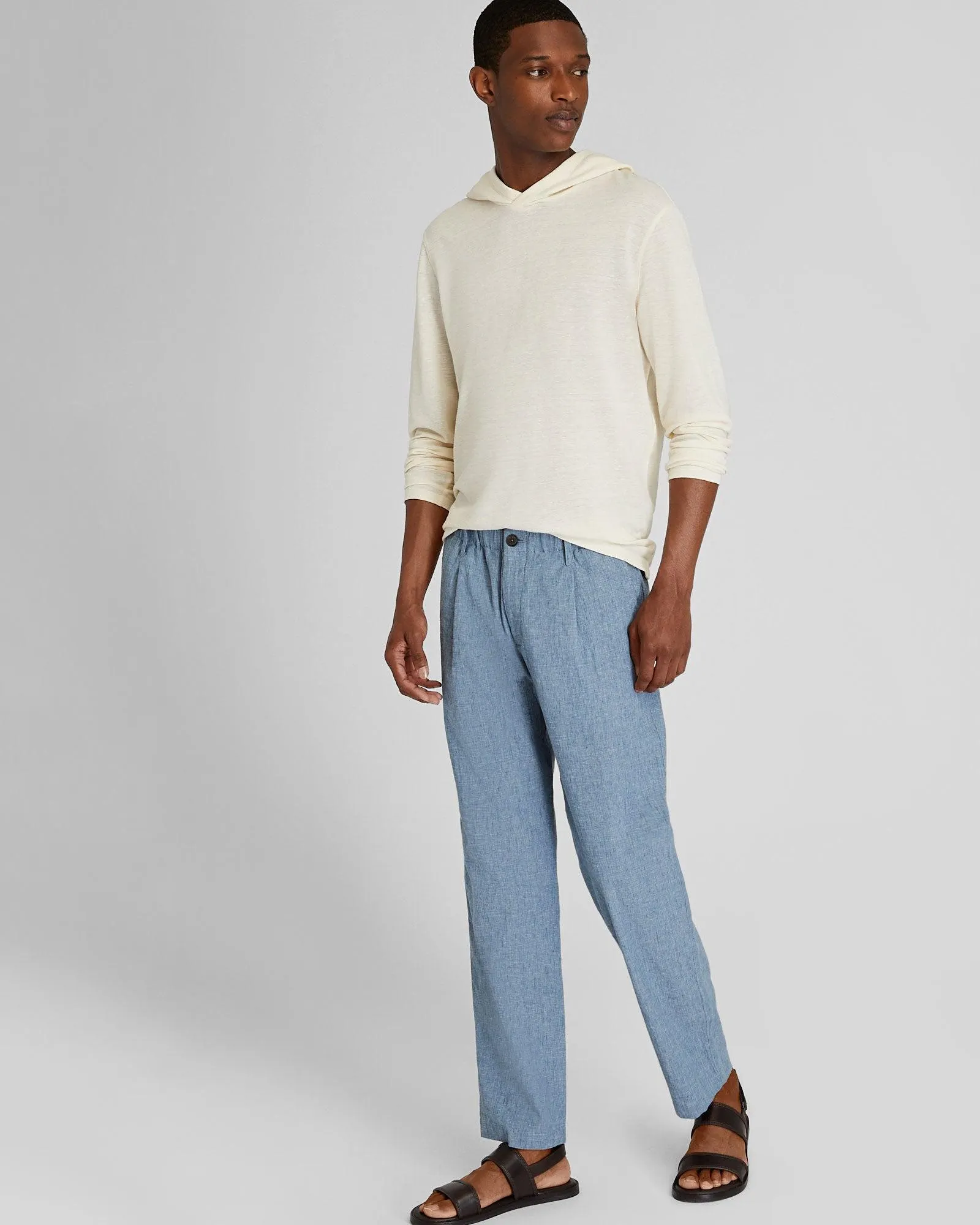 Relaxed Tapered Linen-Blend Pant
